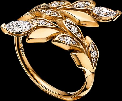 Leaf Diamond Ring